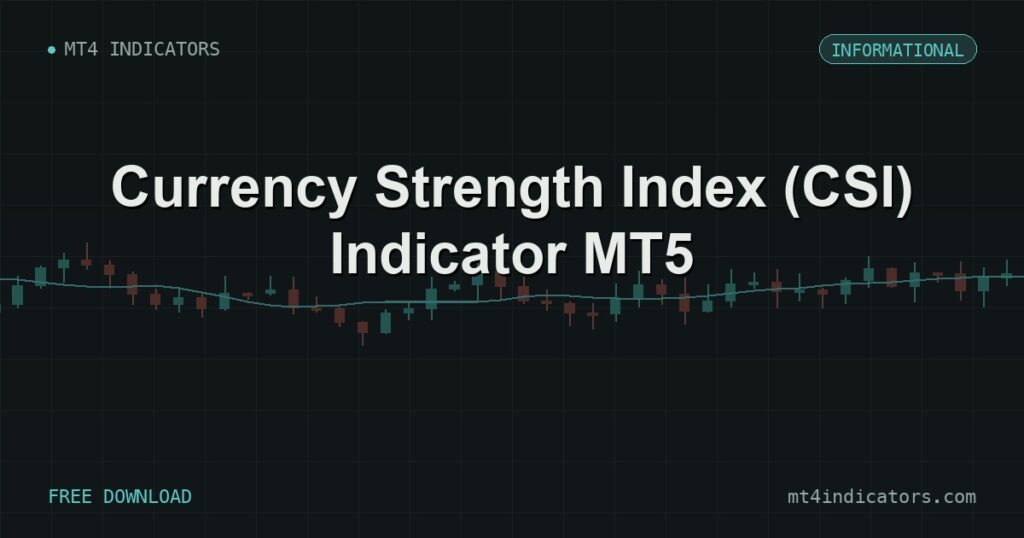 Currency Strength Index (CSI) Indicator MT5 – free download featured image | MT4 Indicators